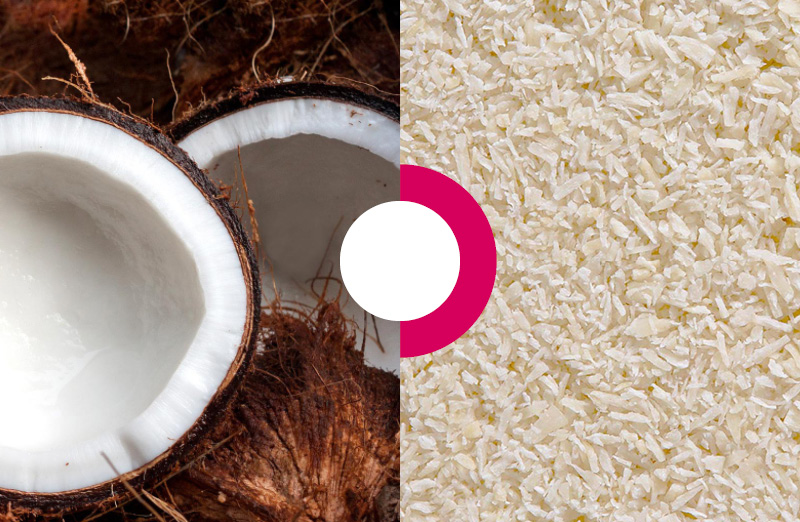 exfoliant coco pulpe particules broyées granulométrie
