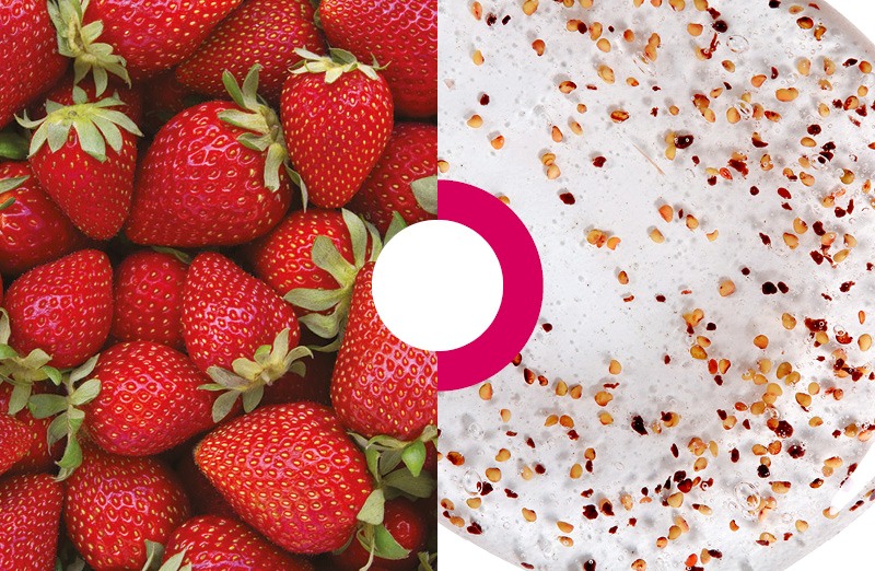 exfoliant fraise akenes particules exfoliantes naturelles