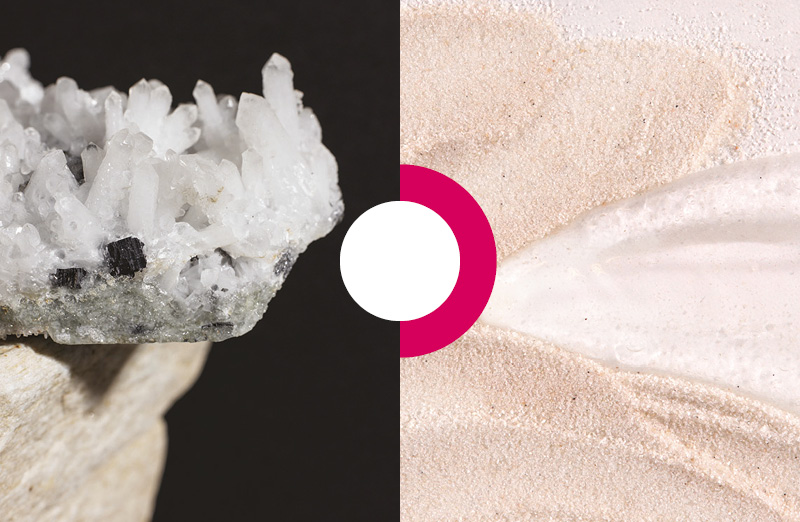 exfoliant quartz cristal abrasif mineral