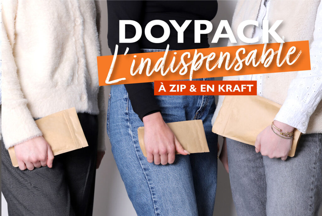 Lessonia propose la possibilité de conditionner vos produits cosmétiques anhydres (nettoyant en poudre, gel douche en poudre, shampooing en poudre, crème en poudre, dentifrice en pastille,...) en doypack. Proposé en système de recharge, le doypack en kraft avec un système d'ouverture et de fermeture en zip est idéal pour s'inscrire dans une démarche éco-responsable et zéro-déchet.
